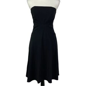 White House Black Market Strapless Black Dress, Size 2